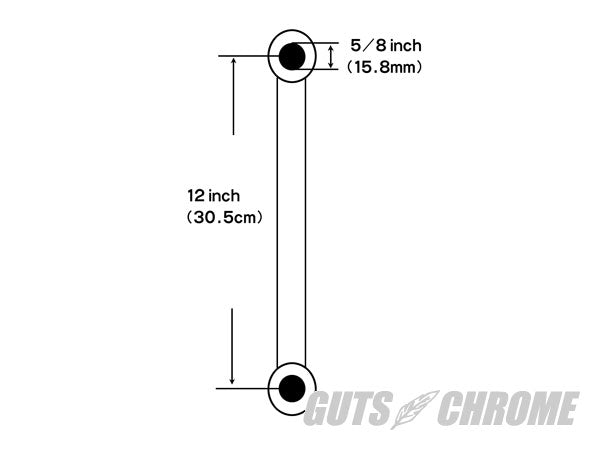 Paughco Rigid Bar, Chrome, 12 inch, Big Twin, XL