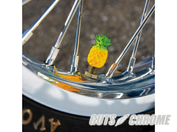 BLUE PANIC オリジナル パイナップル バルブキャップセット 3×1.7cm 2個セット