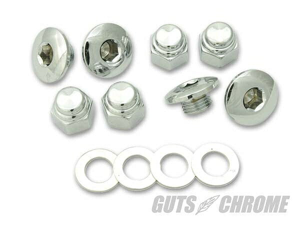 Shovelhead Rocker Shaft Chrome End Cap Set