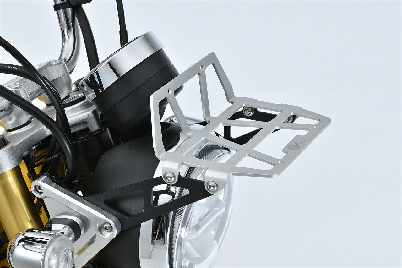 Front Carrier Silver Anodized/Powder Coated Black Monkey 125