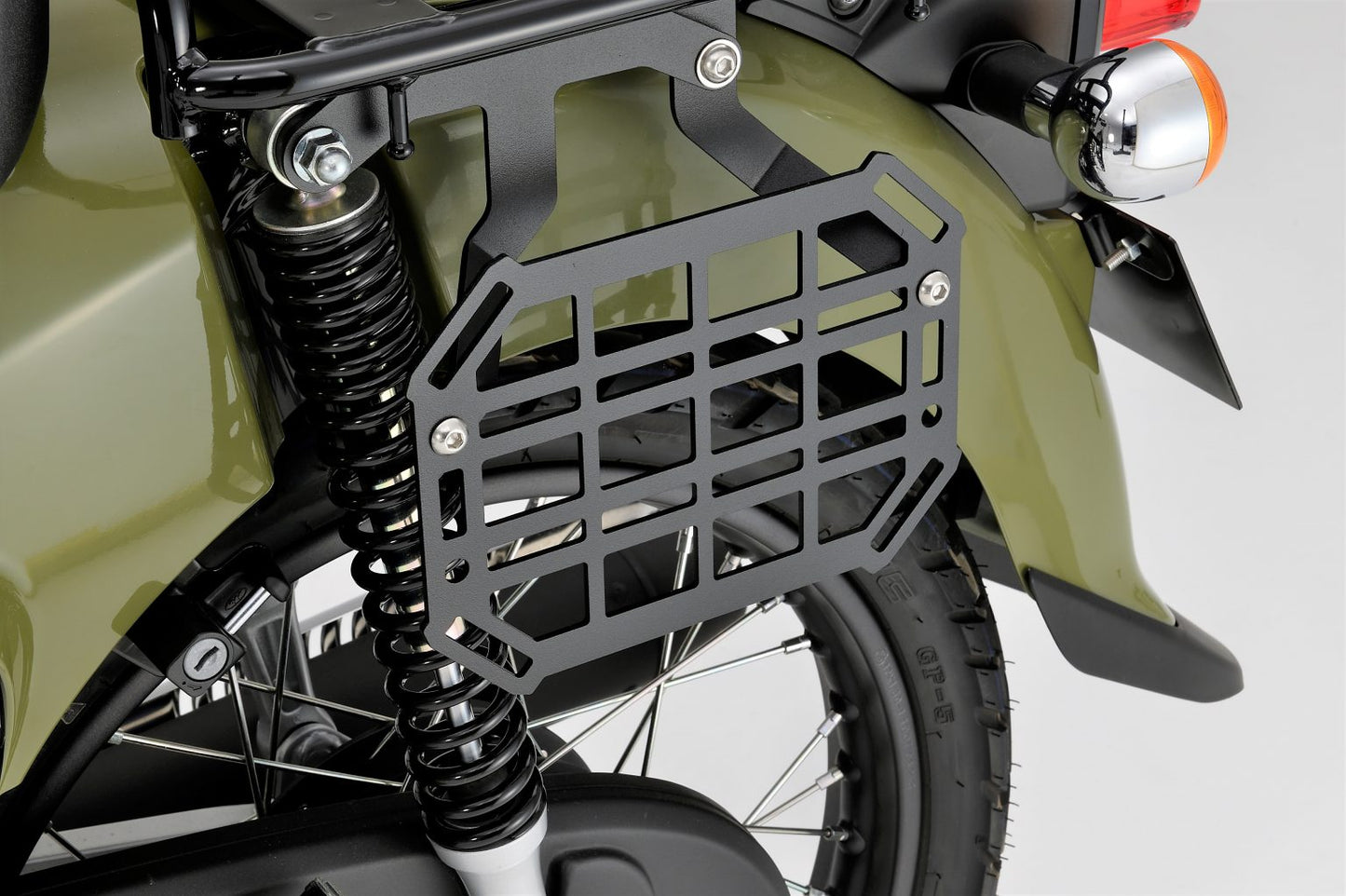 Side Bag Support Left, Powder-Coated Black, Cross Cub 110