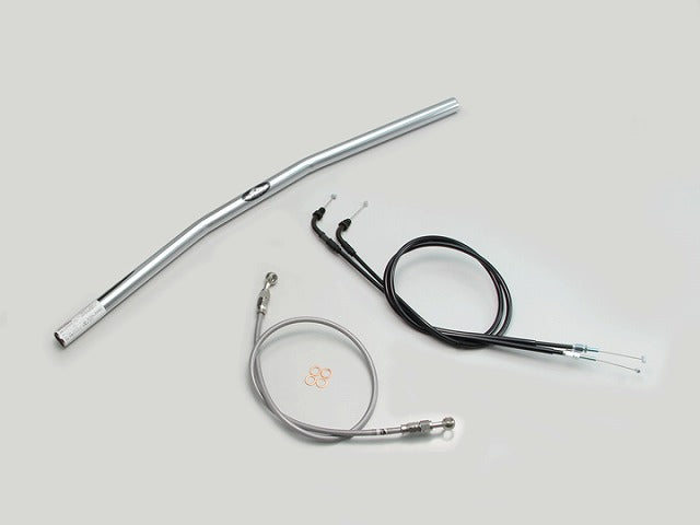 フラット0型 ハンドルセット クロームメッキ GB250クラブマン (90-94 MC10-1300001-1499999)