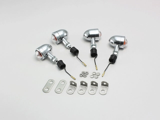 ミニブレットウインカーキット クリアレンズ 12V10W×4個 モンキー/ゴリラ (78-07) ※6V車はバルブ交換が必要