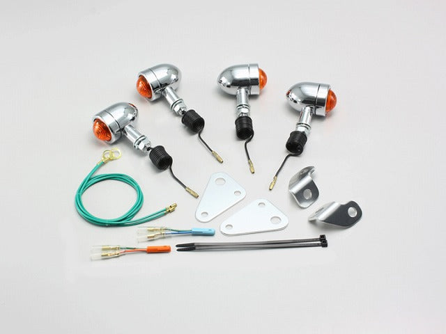 ミニブレットウインカーキット オレンジレンズ 12V15W×4個 CB223S