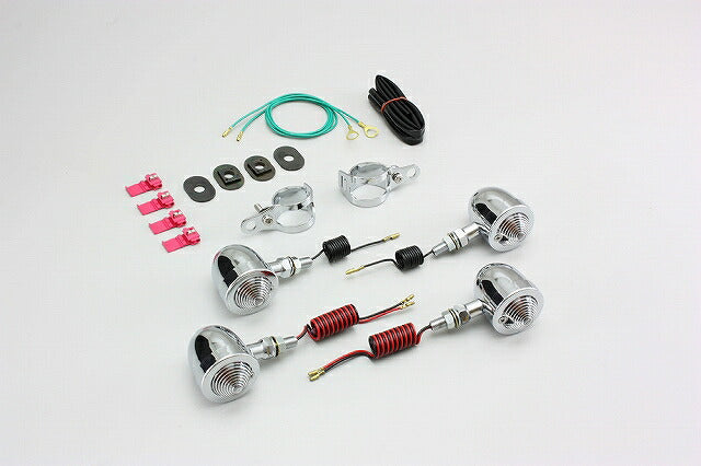 ブレットウインカーキット クリアレンズ フォークマウント ダブル球/シングル球 各2ヶ入 スティード400/600