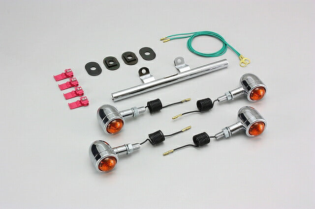 ミニブレットウインカーキット オレンジレンズ 12V23W×4個 スティード400/600(VLX,VCL)