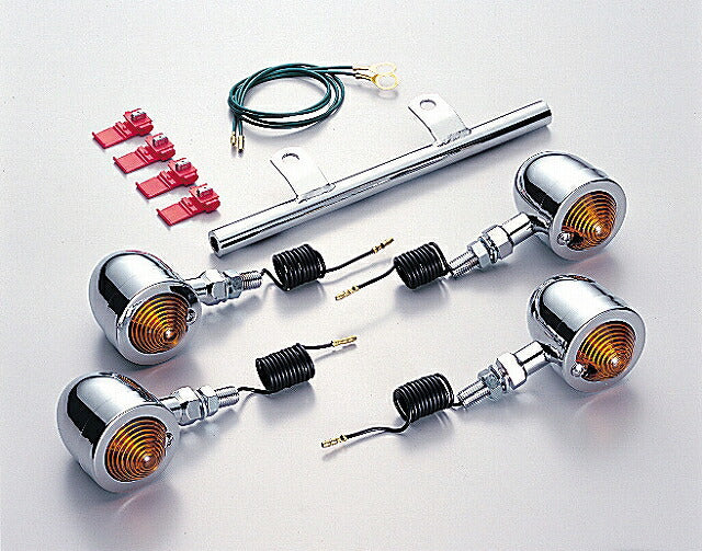 ブレットウインカーキット オレンジレンズ シングル球 12V10W 4ヶ入 マグナ50