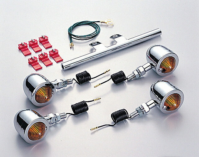 ブレットウインカーキット オレンジレンズ シングル球 12V10W 4ヶ入 ジョーカー50/90