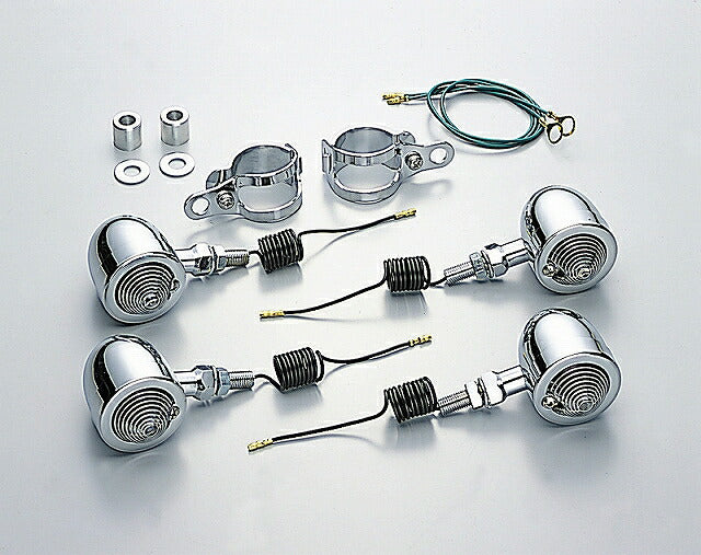 ブレットウインカーキット クリアレンズ フォークマウント 12V23W球 ドラッグスター250