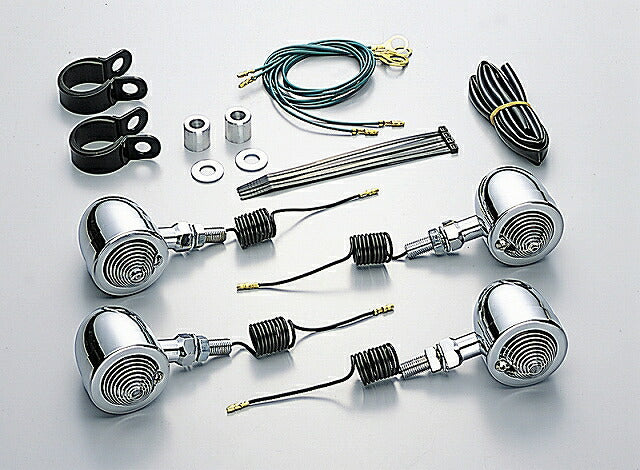 ブレットウインカーキット クリアレンズ フレームマウント 12V23W球 ドラッグスター250