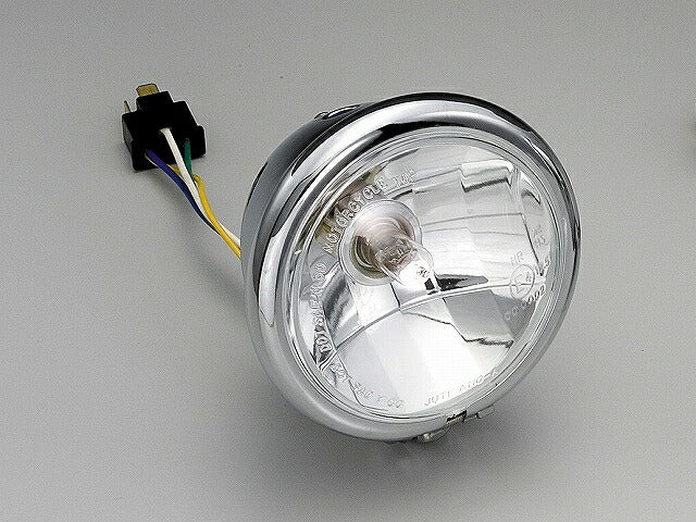 4.5マルチリフレクターヘッドライト クリアレンズ クロームメッキボディ 12V35/35Wハロゲンバルブ