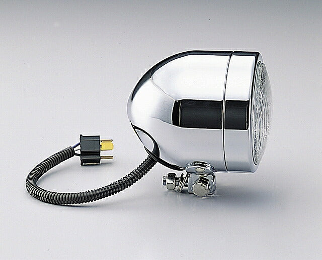 4-inch Bullet Headlight, Chrome Plated, H4 Bulb, 12V 60/55W, Universal Fit