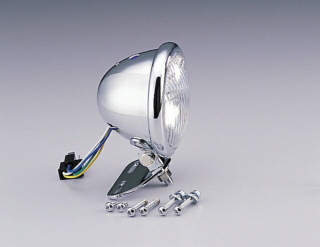 4.5ベーツタイプヘッドライトキット クロームメッキ 12V35/35Wハロゲンバルブ ドラッグスター250/400/1100