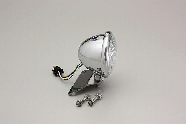 4.5 Bates Type Headlight Kit Chrome Plated 12V35/35W Halogen Bulb Shadow Classic/Custom