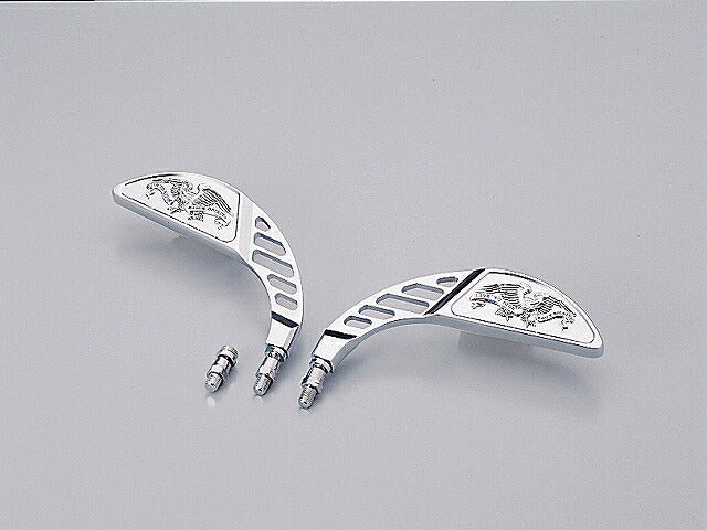 ブーメランミラー クロームメッキ M10正×2ヶ.逆×1ヶアダプター付 汎用 左右1セット