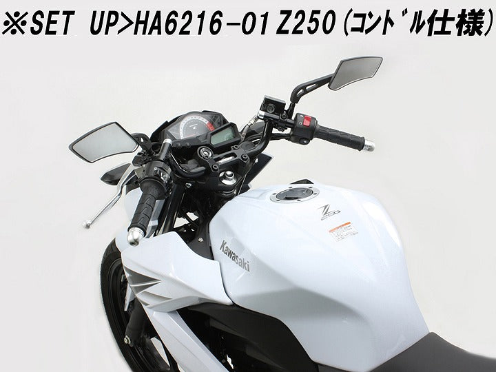 バットウイングミラー ブラック 63×155mm 左右1セット 軽量樹脂