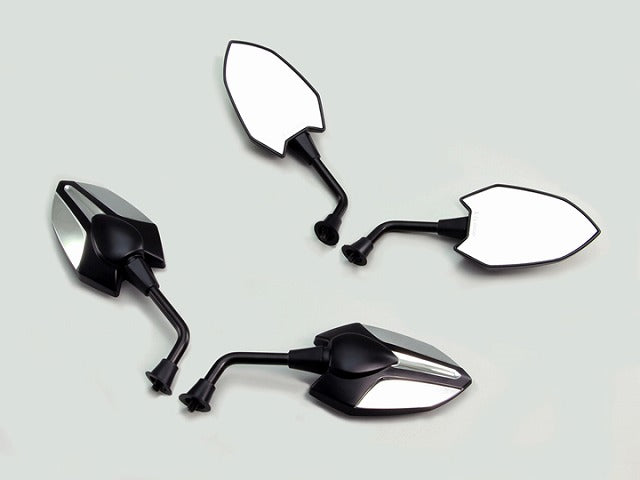 ビートルミラー ブラック 軽量樹脂ボディ ステー部スチール製 凸面レンズ採用 汎用 左右1セット 取付ネジM10