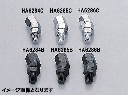 角度アダプター クロームメッキ 両側M10逆ネジ ヤマハ純正ミラー右用