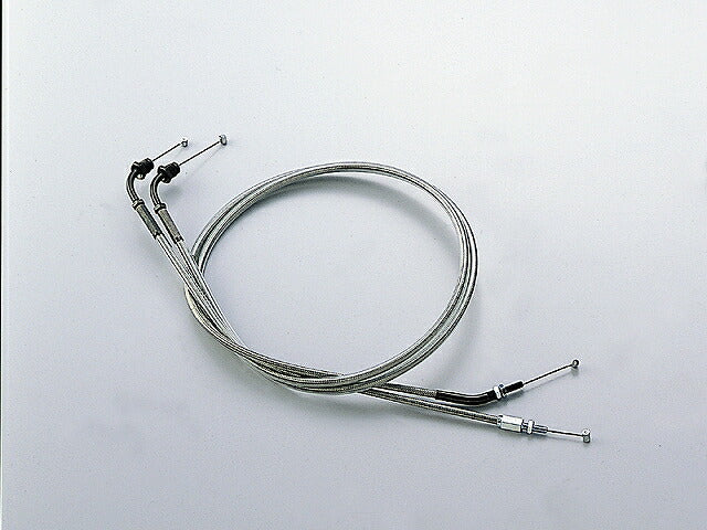 スロットルケーブル W ステンメッシュ SR400('10 FI).SR400('01-'08 ディスク車) 50mmロング