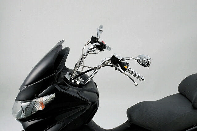 300エイプハンガー3型 ハンドルセット ステンメッシュケーブル スカイウェイブ250/400/タイプS.('03-'05 CJ/CK-43A)