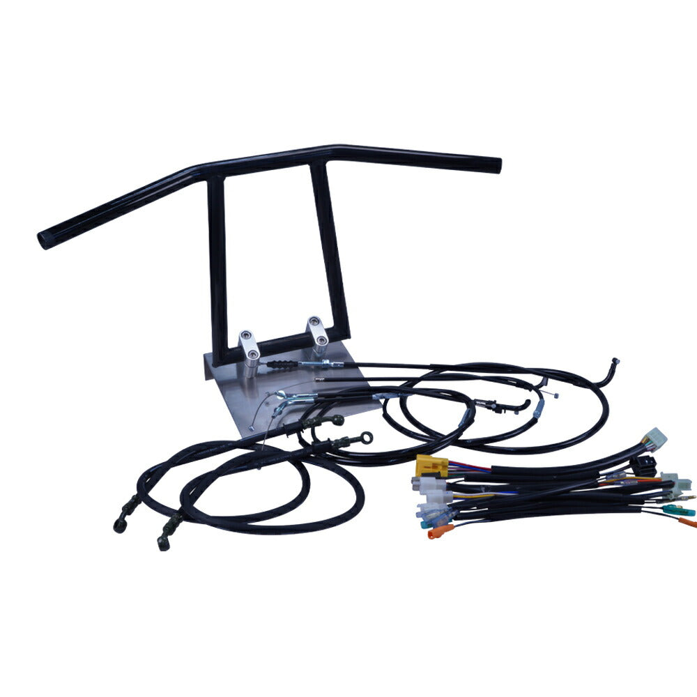 モンキー6V 74-84年 アローハンドル セット ブラックメッキ ブラック ワイヤー