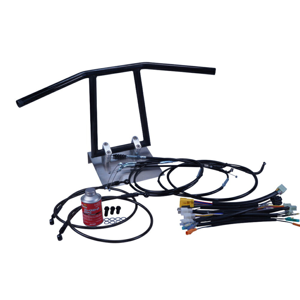 GS400E2型/E3型 79-80年 アローハンドル セット ブラックメッキ ブラック ワイヤー