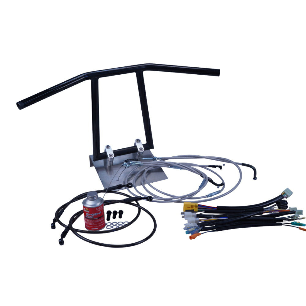 CB400F 97-01年 NC36 アローハンドル セット ブラックメッキ メッシュ ワイヤー