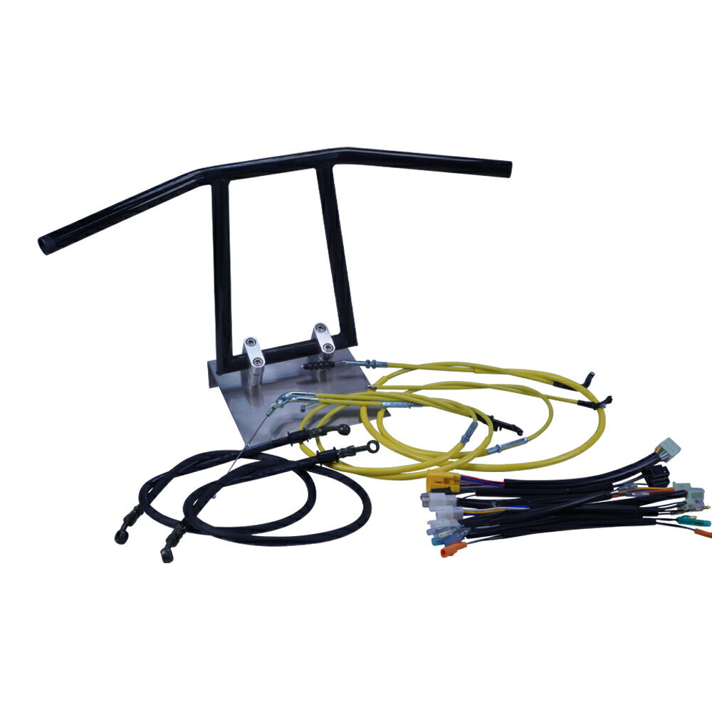 TW200/E 87-99年 2JL アローハンドル セット ブラックメッキ カラー ワイヤー