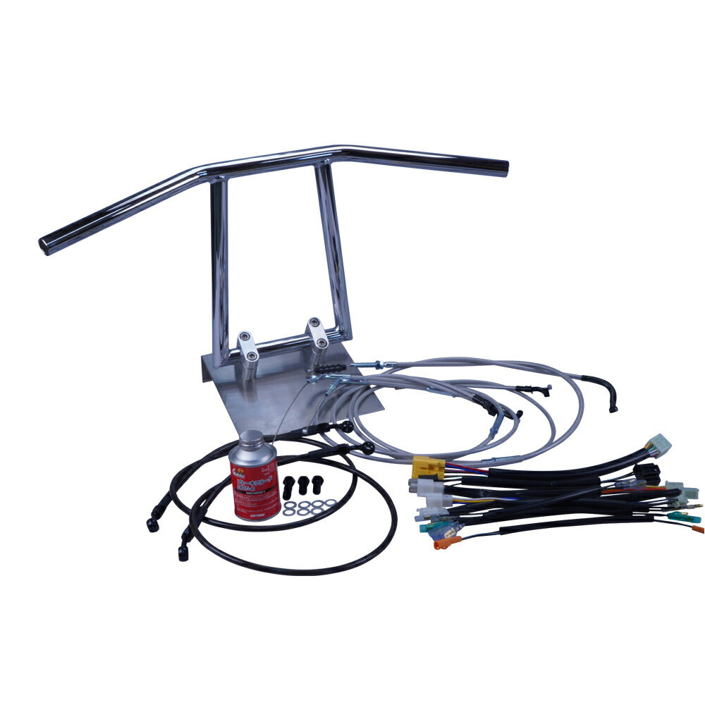 ホーク3/CB400N 78-79年 アローハンドル セット メッキ メッシュ ワイヤー