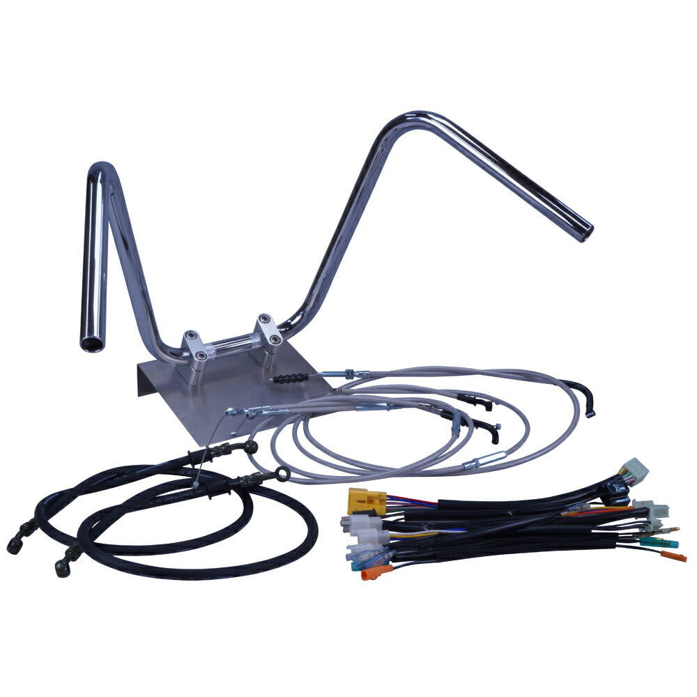 モンキー 99-07年 AB27 ミニしぼりアップハンドル セット メッシュ ワイヤー