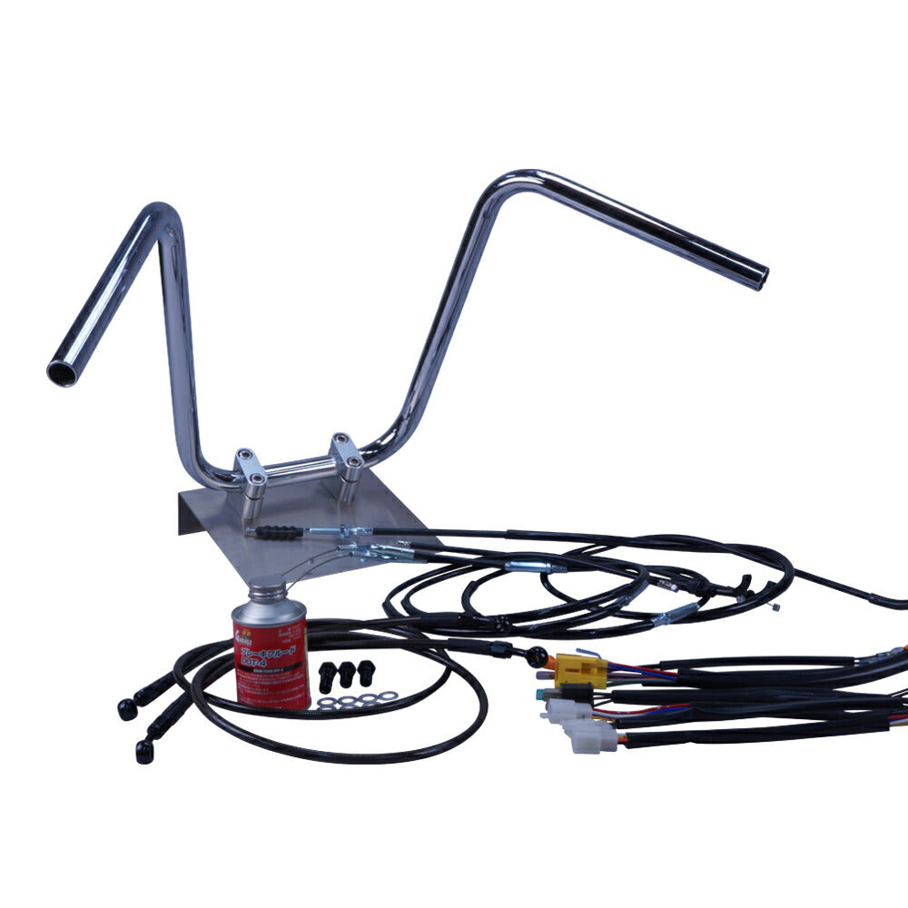 GSX400E 刀 (ザリ、ゴキ) GK51 セミしぼりアップハンドル セット ブラック ワイヤー