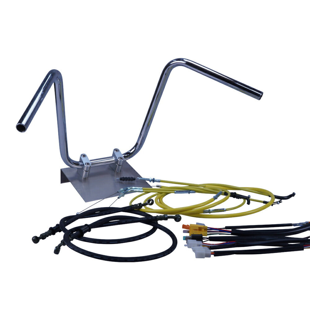 TW200/E 87-99年 2JL セミしぼりアップハンドル セット カラー ワイヤー