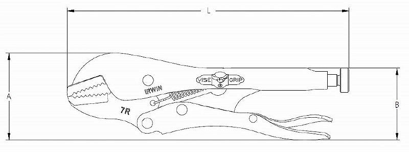 7R ロッキングプライヤストレートジョー 175mm