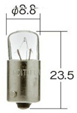 Instrument and Indicator Bulb, Clear, 12V 2W T8.5, Case of 10