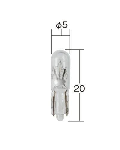 Normal Incandescent Bulb for Meter Panel Normal Incandescent Bulb Clear 12V 1.2W T5 1pc.