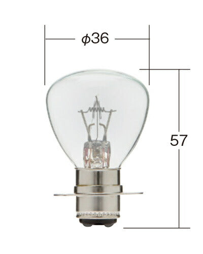 Headlamp Normal Incandescent Bulb, Clear, 24V 62W/62W RP35, 1 pc.