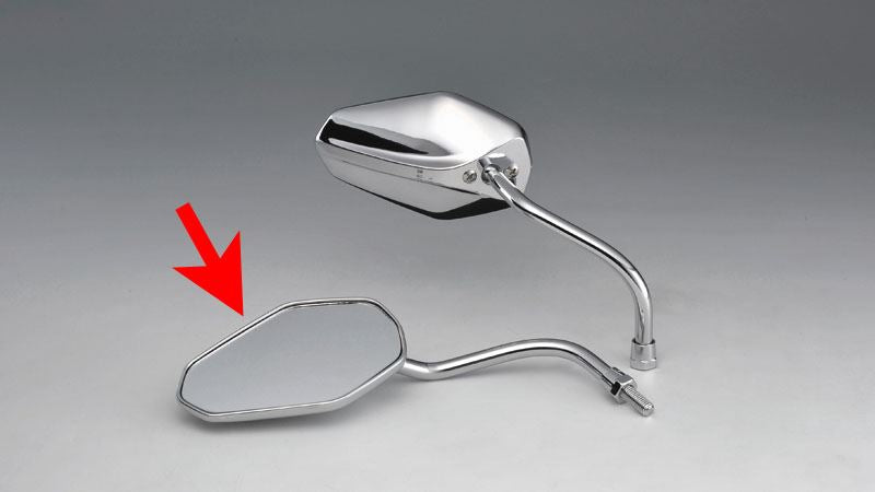 Mirror, HEPT Type, Chrome Plated, 69x118mm, Left Side/1 Piece, Universal