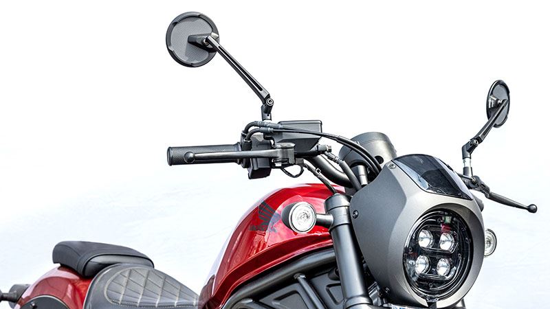 Mirror TECH12/Round Long Arm Black/Carbon Diameter 94mm 1 piece (Left/Right Hand Compatible) Universal