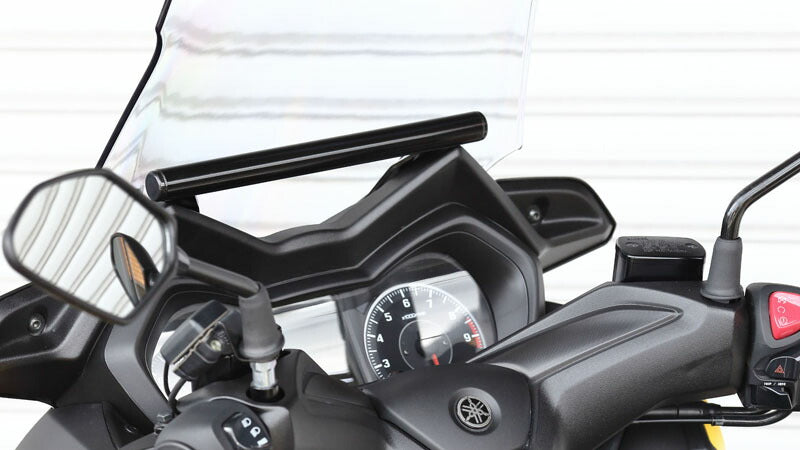 Handlebar Mount Stay Black for XMAX250 - Smartphone, Navigation, USB - Compatible with OEM Handlebars
