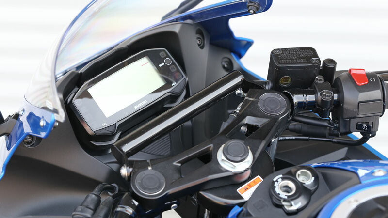 Handlebar Mount Stay Black for GSX-R125 - Smartphone, Navigation, USB - Compatible with Stock Handlebars