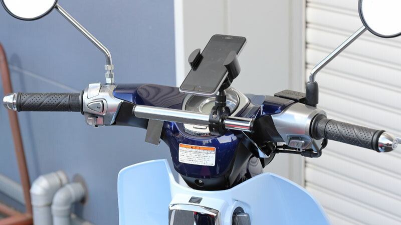 ハンドルマウントステー クロームメッキ スーパーカブ C125 SUPERCUB スマホ ナビ USB 純正ハンドル対応