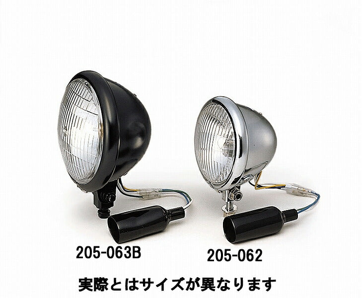 Headlight Black Bates Type 4.5 inch 12V35/35W