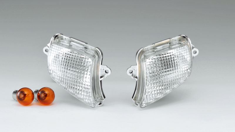 Turn Signal Lens Set, Left and Right, Front, with Bulb, for Honda CBR1100xx 97-03