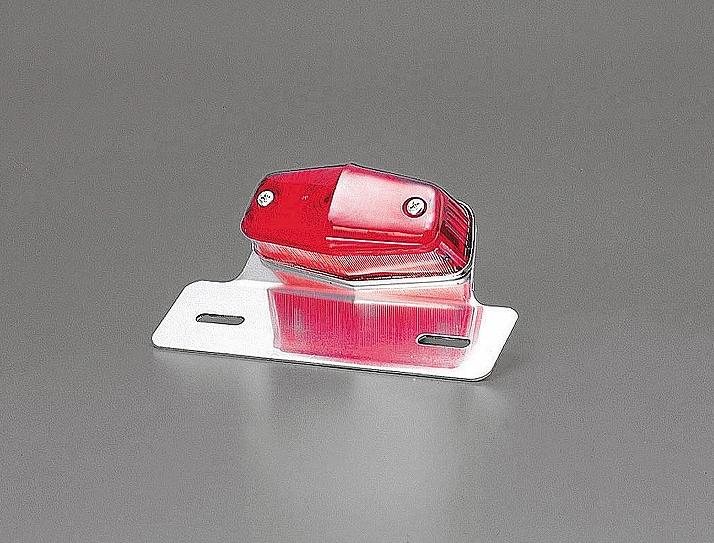 Taillight, Lucas style, red lens, with aluminum plate