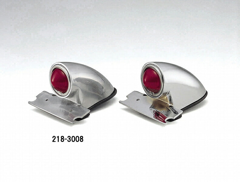 Taillight, Sparto Barrel, Polished Aluminum, Red Lens
