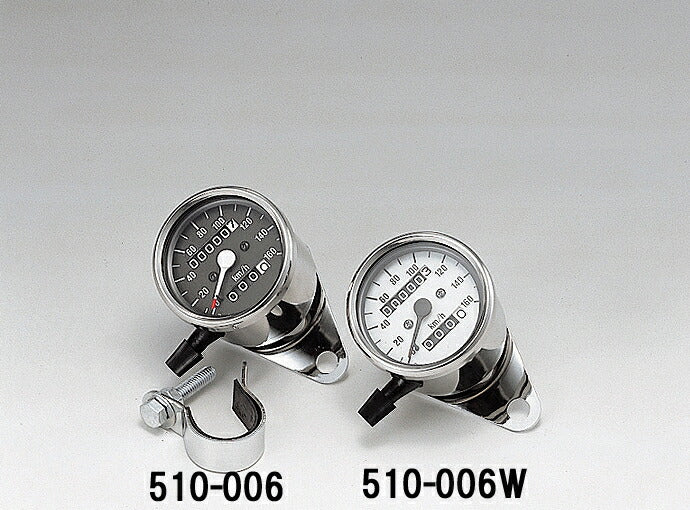 Speedometer 160km/h with trip meter, white panel