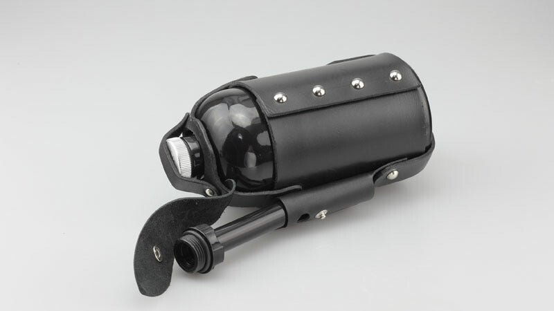 Gasoline Bottle & Leather Holder Set, Black, 90x90x198mm