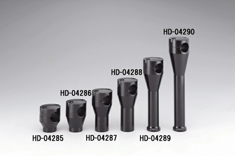 Round Straight Risers 6 inch Aluminum/Black Anodized