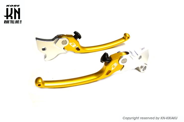 RCB アルミ調整式ブレーキレバー S3シリーズ ゴールド R15/FZ150i 左右セット バイク ハンドル パーツ