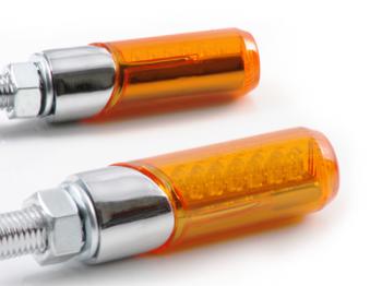 汎用LED円柱形ミニランプ (STARTECH) オレンジレンズ/メッキボディー